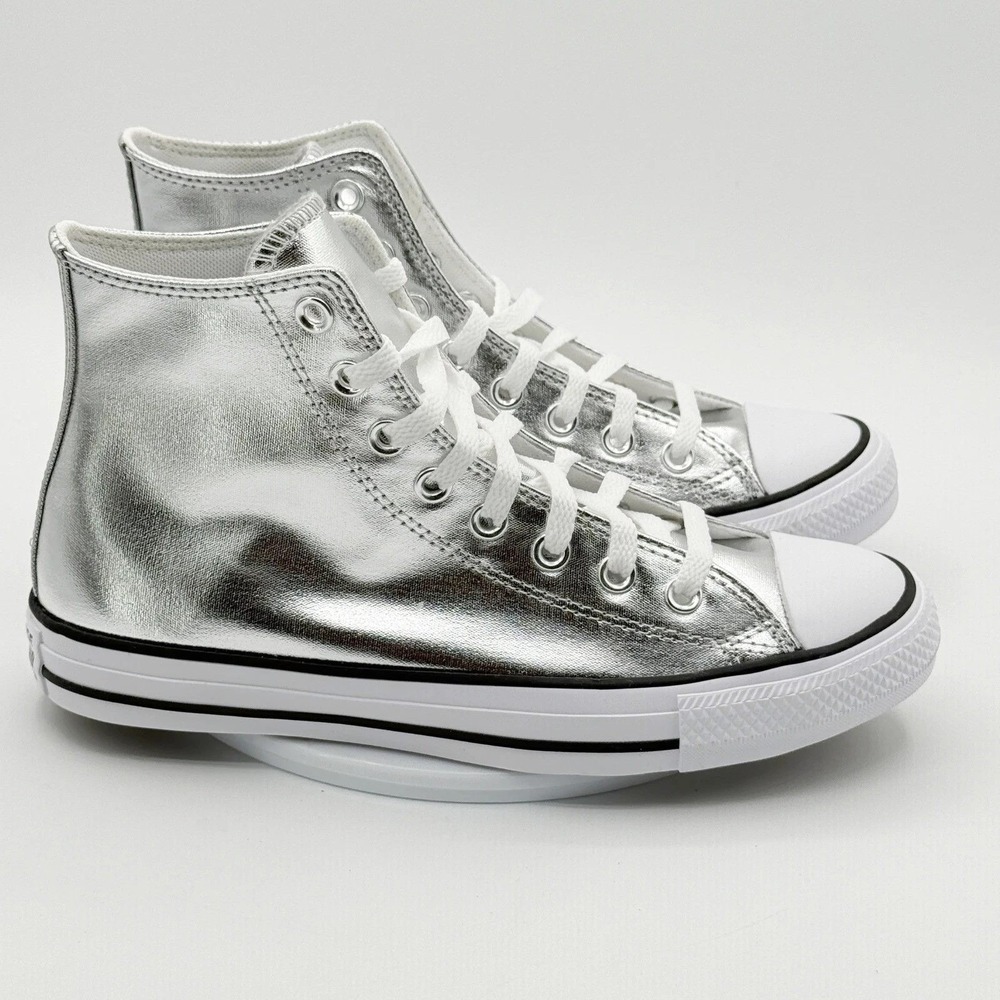 Converse Chuck Taylor All Star Hi Metallic Silver / Size 6.5 Womens New